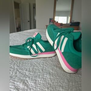 adidas Green and Pink Women's Sneakers